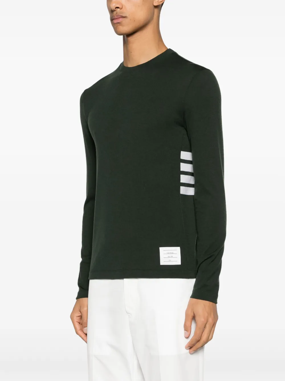 Thom Browne Intarsia gestreepte trui Groen