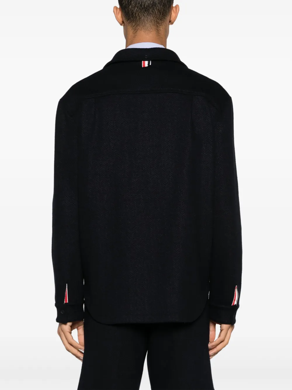 Thom Browne Katoenen shirtjack met visgraat-patroon Blauw