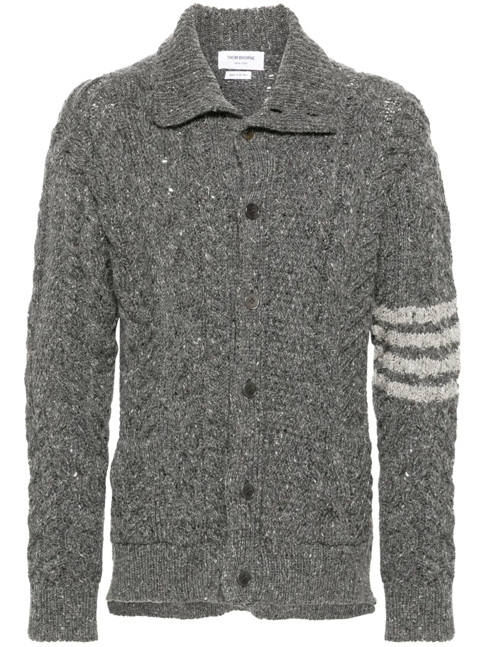 Thom Browne Kabelgebreid vest met vier strepen Grijs