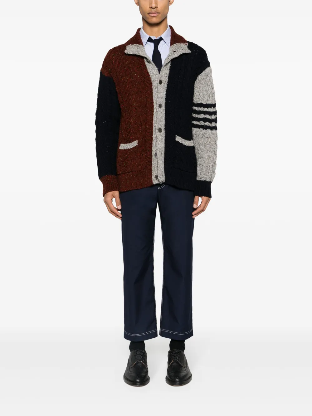 Thom Browne Kabelgebreid vest - Blauw