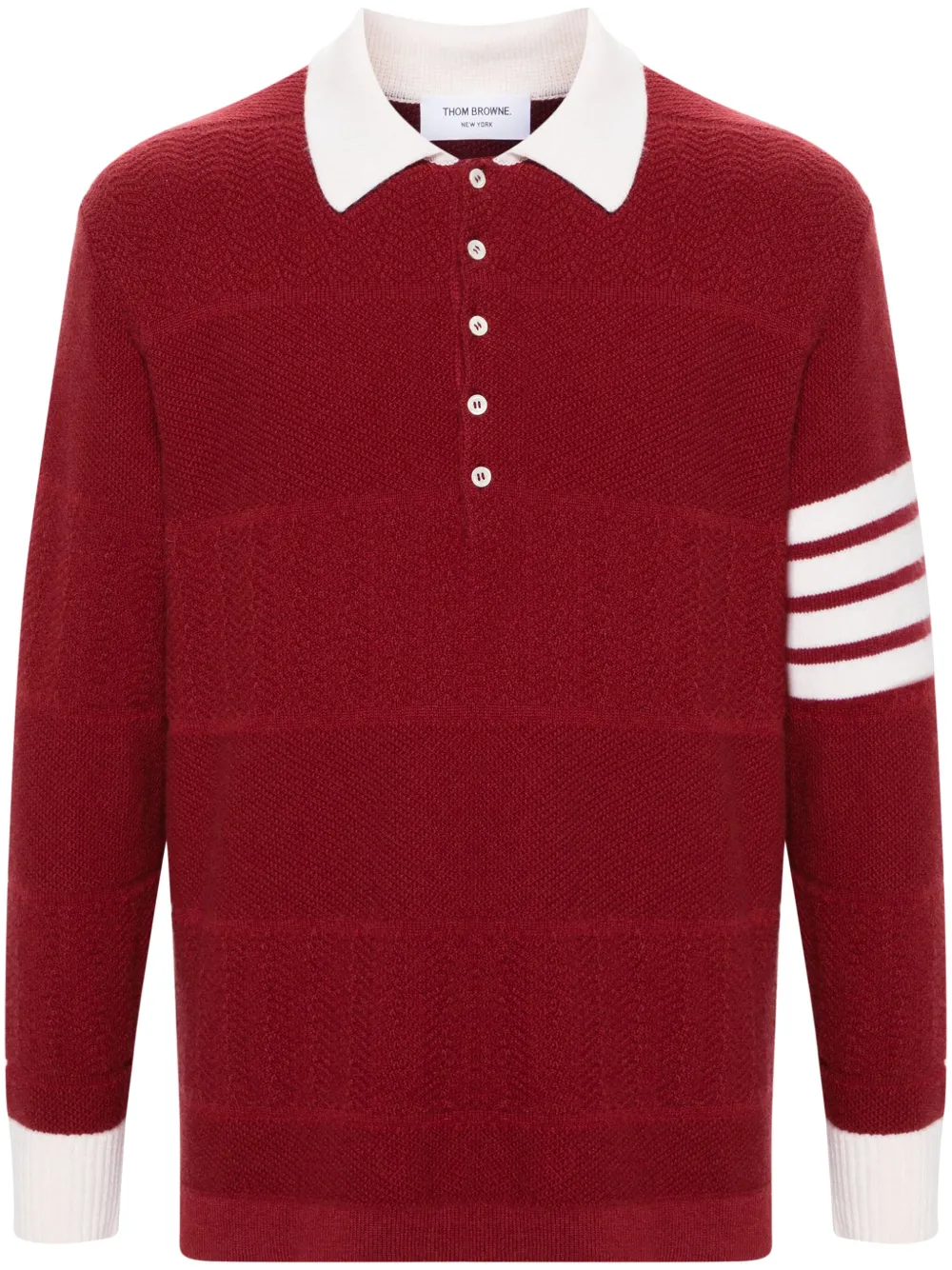 Thom Browne playera tipo polo con motivo 4-Bar | rojo | Image 1