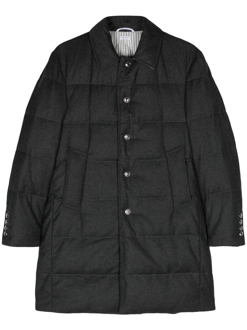 Thom Browne シングルダウンコート - グレー Thom Browne シングルダウンコート - グレー