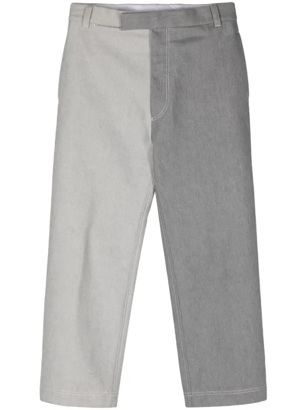 Thom Browne two-tone straight-leg Jeans | Grey | FARFETCH