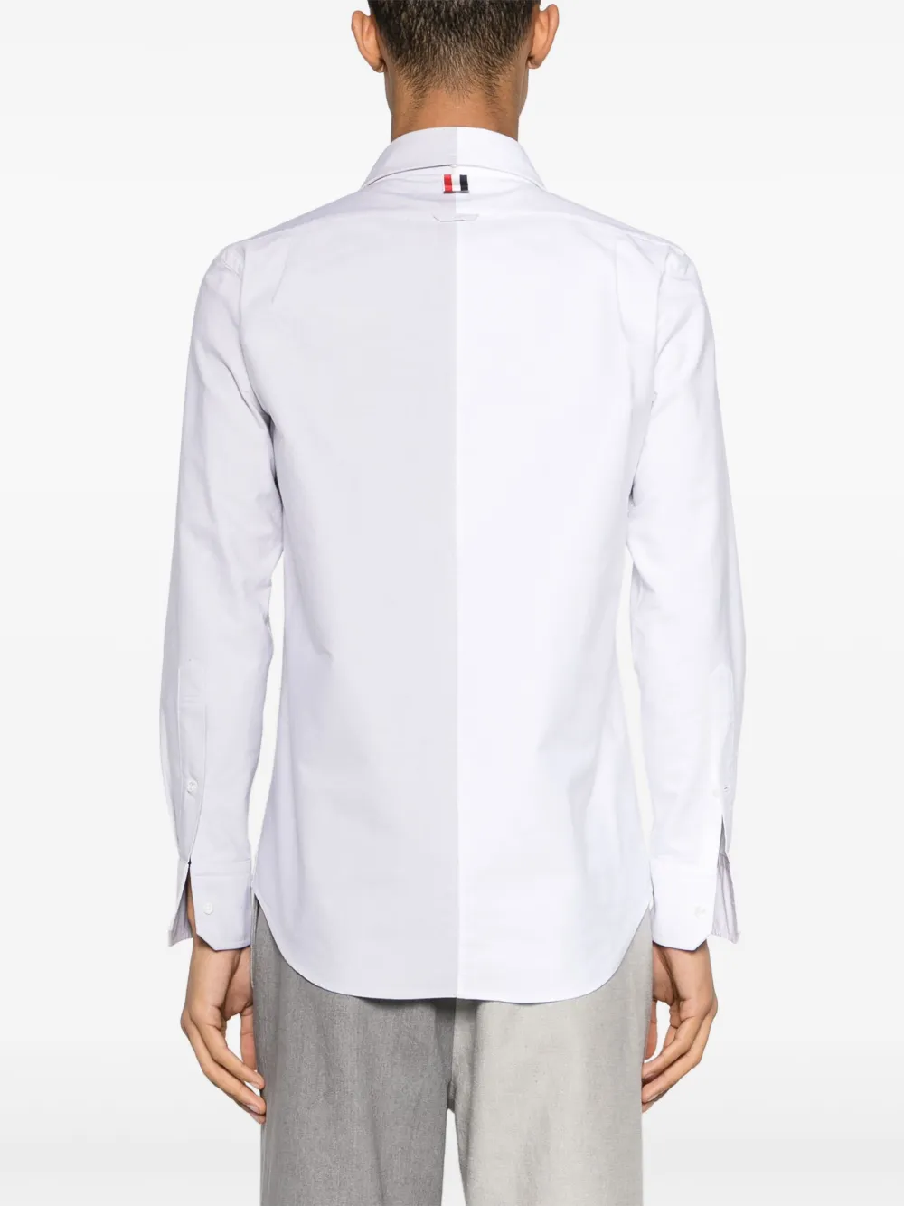 Thom Browne Katoenen overhemd met colourblocking Grijs