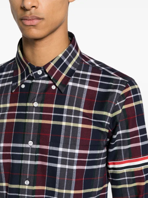 Thom Browne Jupe En Flanelle a Motif Tartan Bleu FARFETCH CM