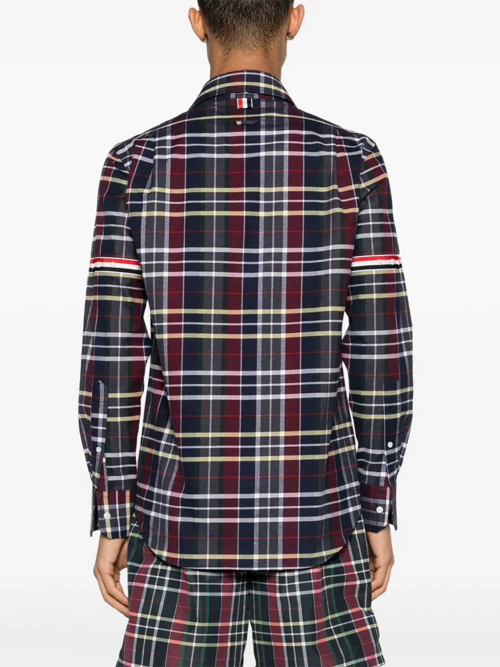 Thom Browne Flanellen overhemd met tartan ruit Blauw