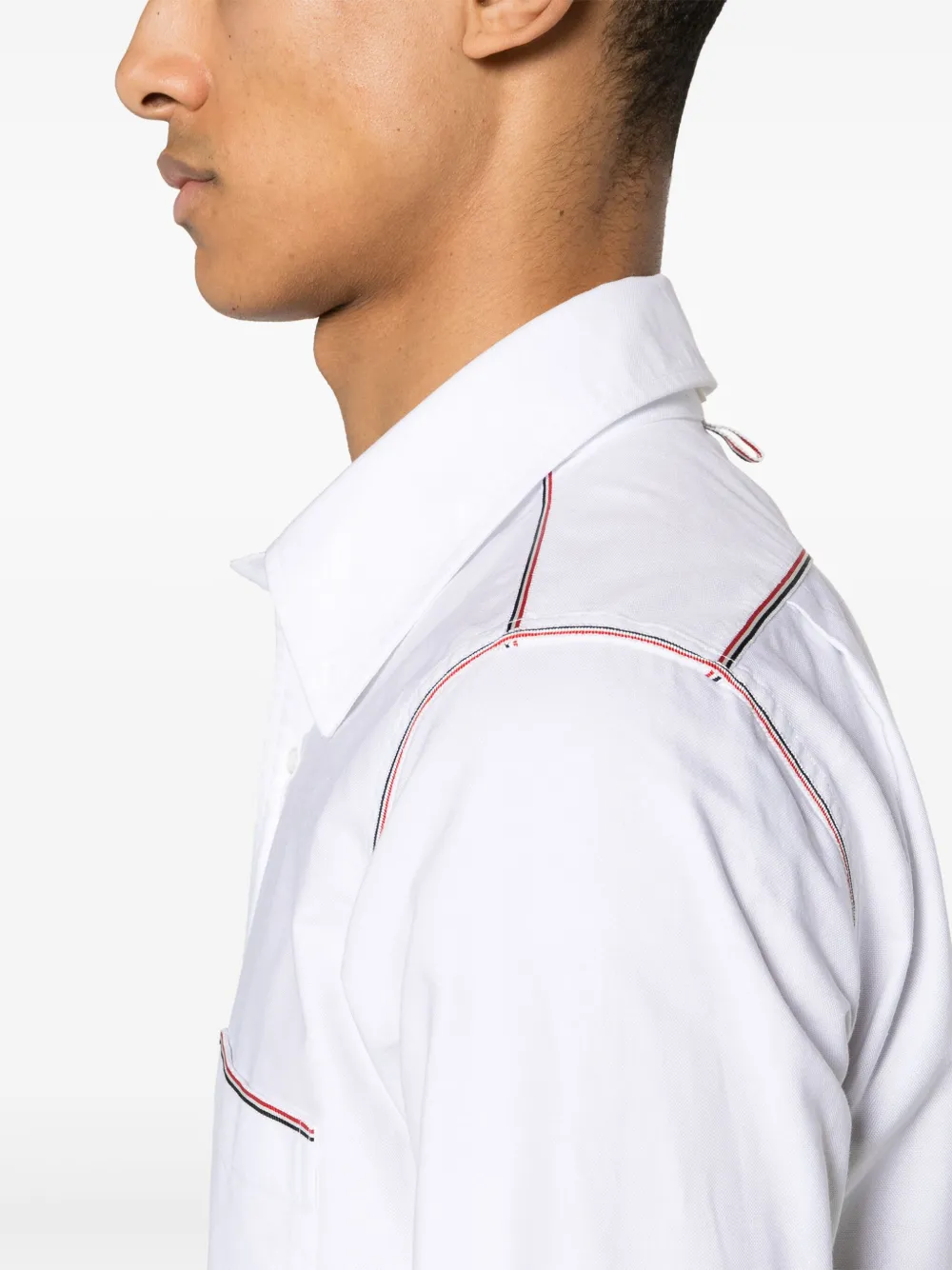 Thom Browne Overhemd met RWB-afwerking Wit