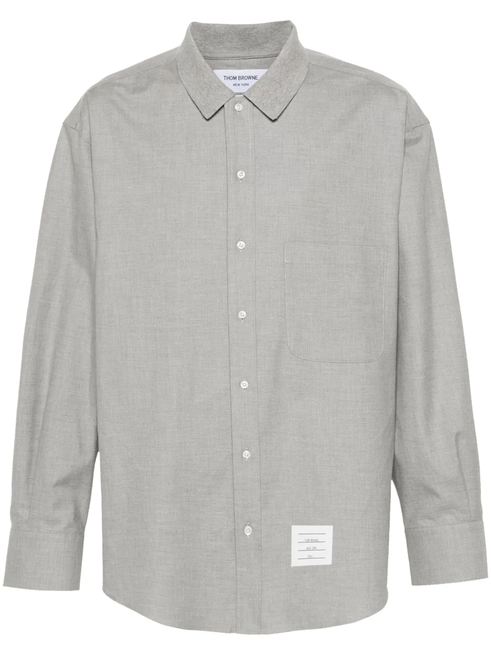 Thom Browne Rwb Stripe-print Flannel Shirt In Grey