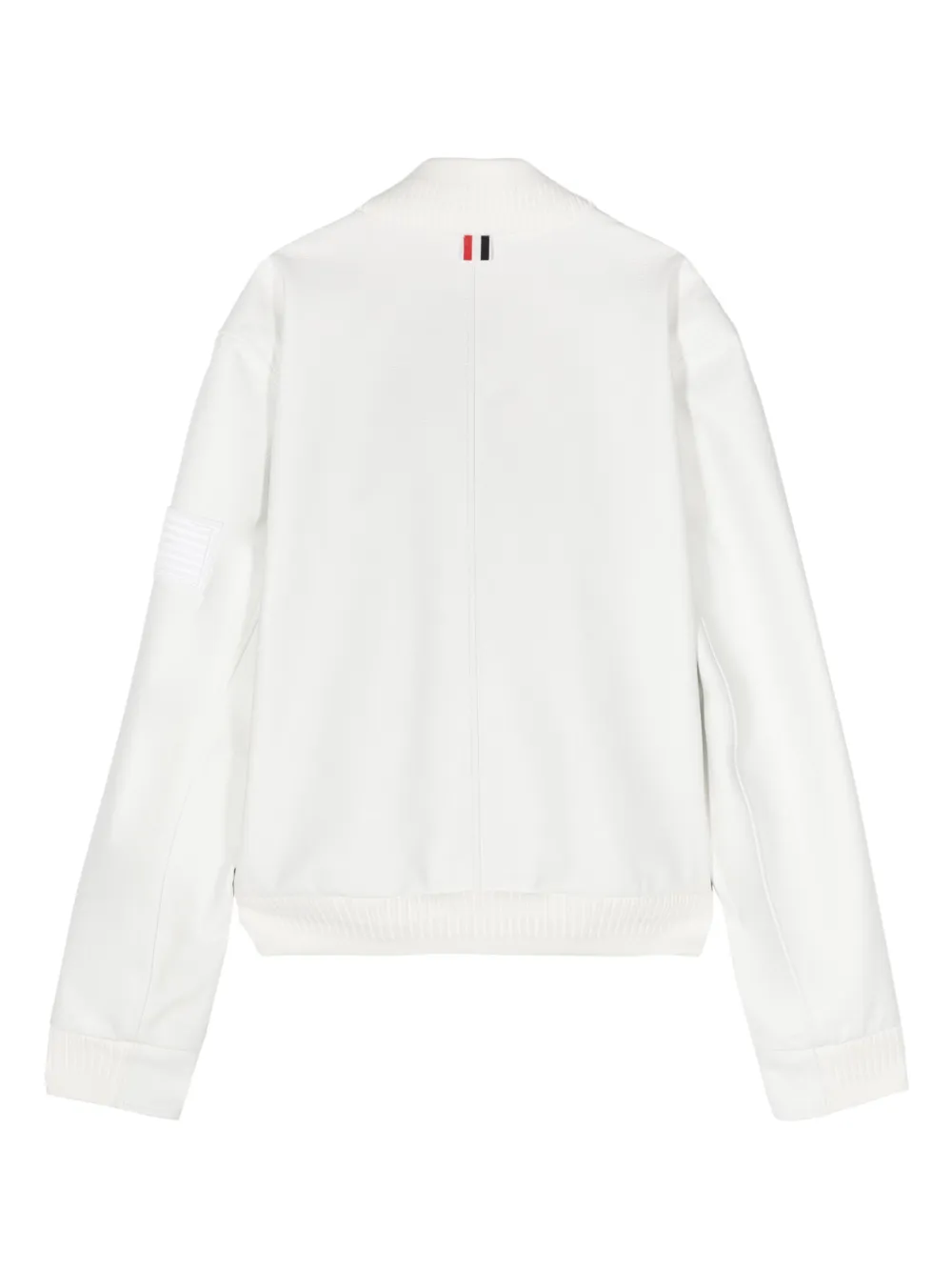 Thom Browne Leren bomberjack met vlagpatch - Wit