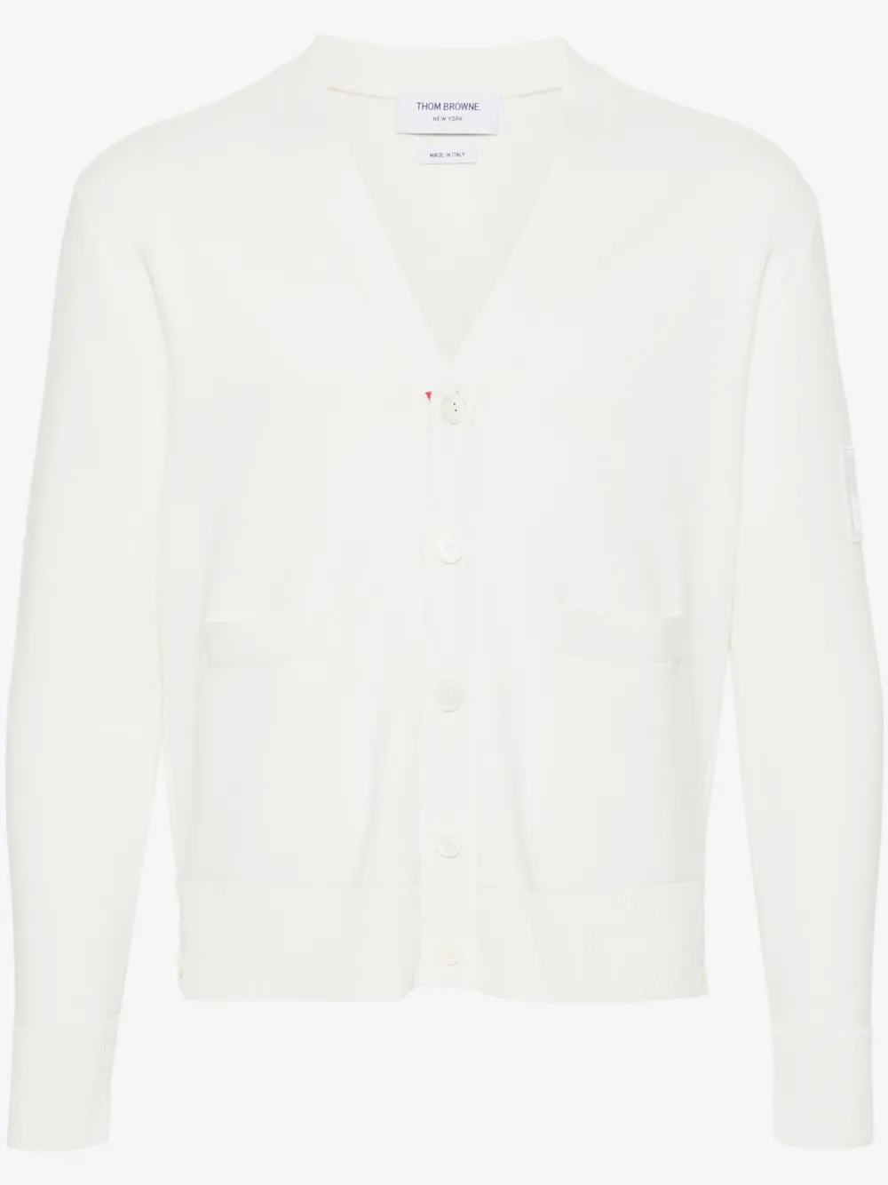 Thom Browne logo-patch cotton cardigan | White | Image 1