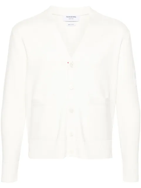 Thom Browne logo-patch cotton cardigan