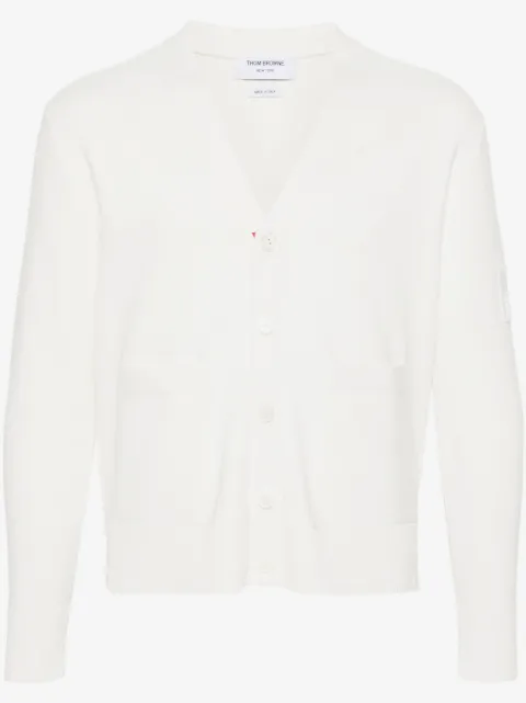 Thom Browne logo-patch cotton cardigan