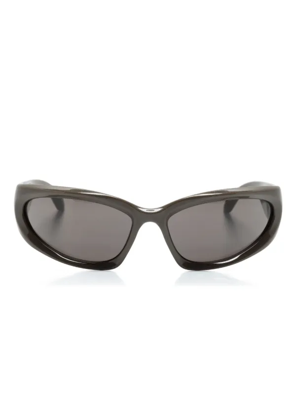 Balenciaga Eyewear Swift oval frame Sunglasses Grey FARFETCH AU