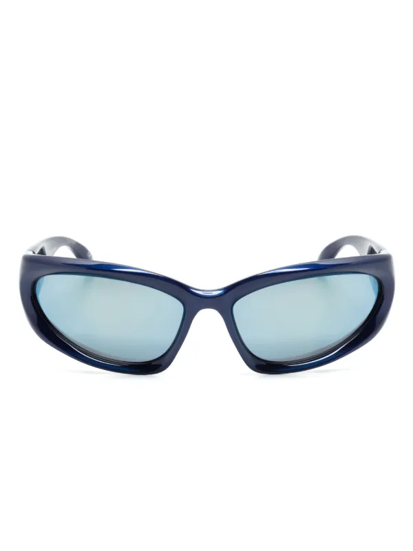 Balenciaga Eyewear Swift oval frame Sunglasses Blue FARFETCH CA