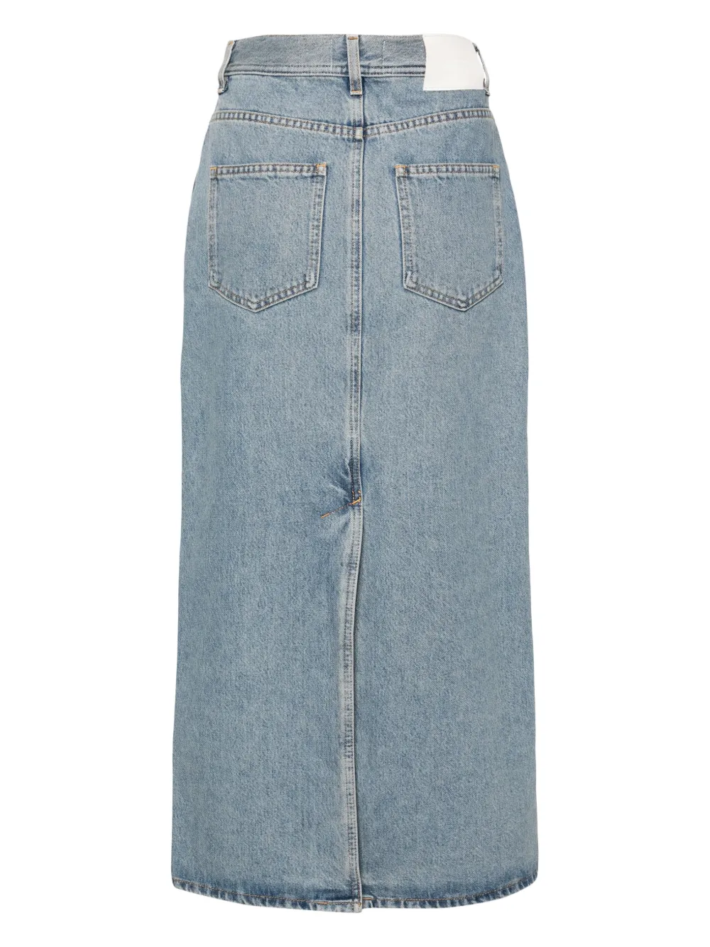 Shop Loulou Studio High-rise Long Denim Skirt In 蓝色