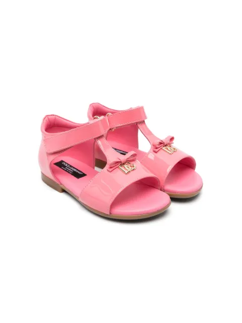 Dolce & Gabbana Kids DG-logo patent-leather sandals