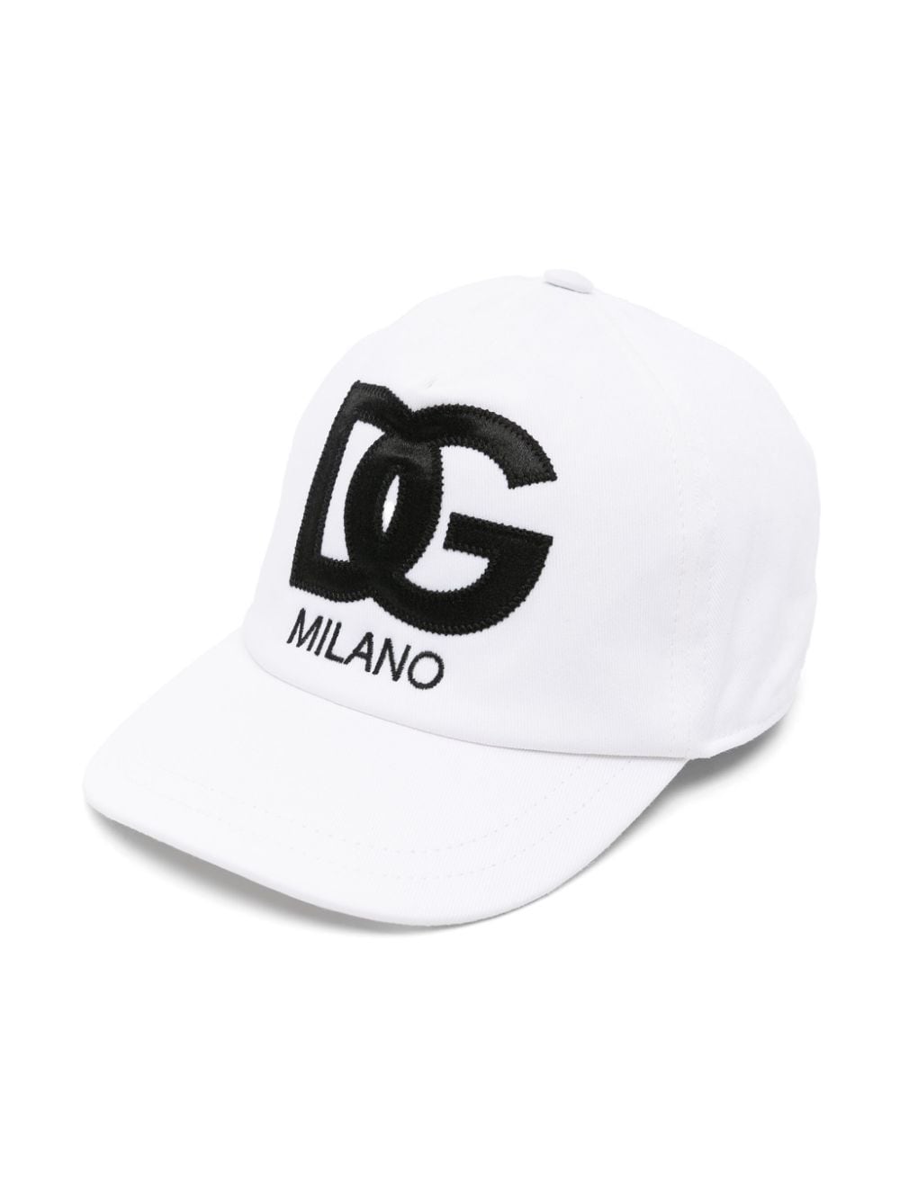 Shop Dolce & Gabbana Dg-patch Cotton Baseball Cap In White