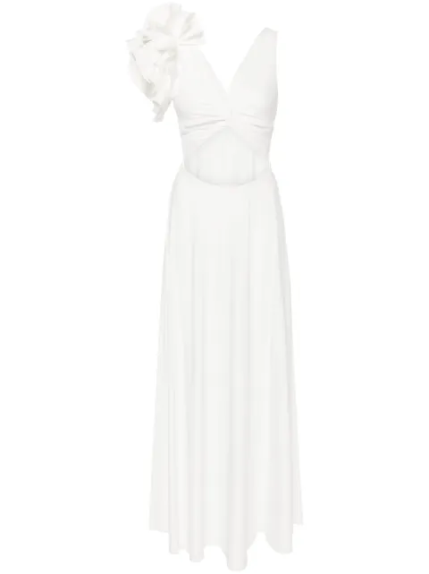 Maygel Coronel vestido largo Blanca