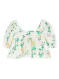 The Animals Observatory Mandrill floral-print blouse - White