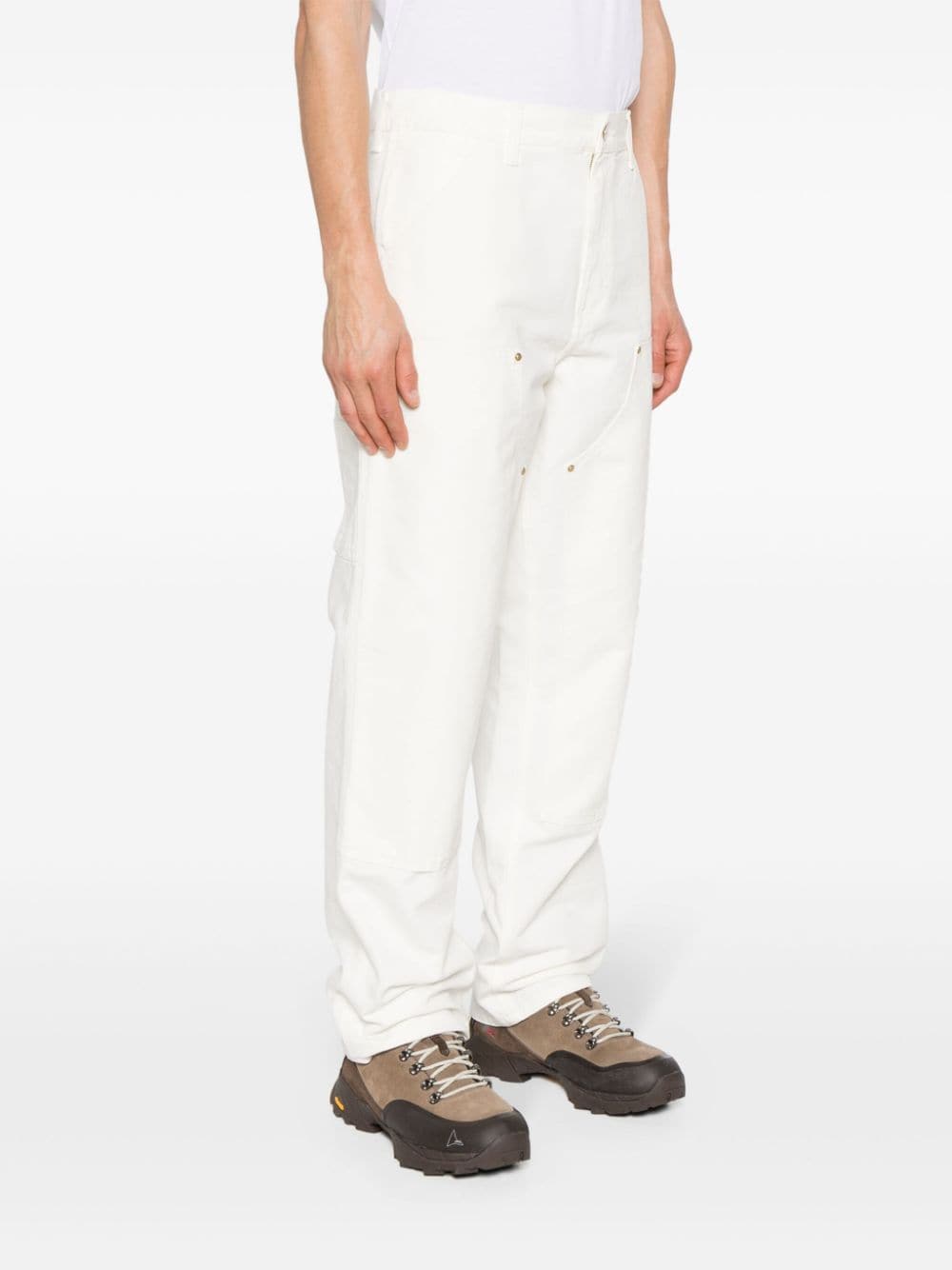 Shop Carhartt Double-knee Organic-cotton Trousers In Neutrals