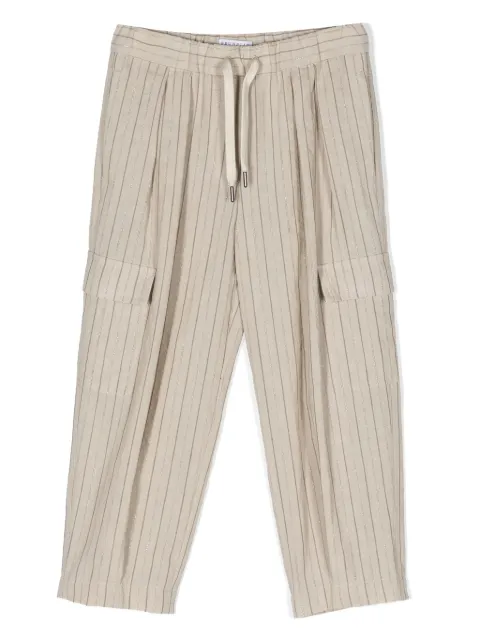 Brunello Cucinelli Kids pinstriped tapered cargo trousers