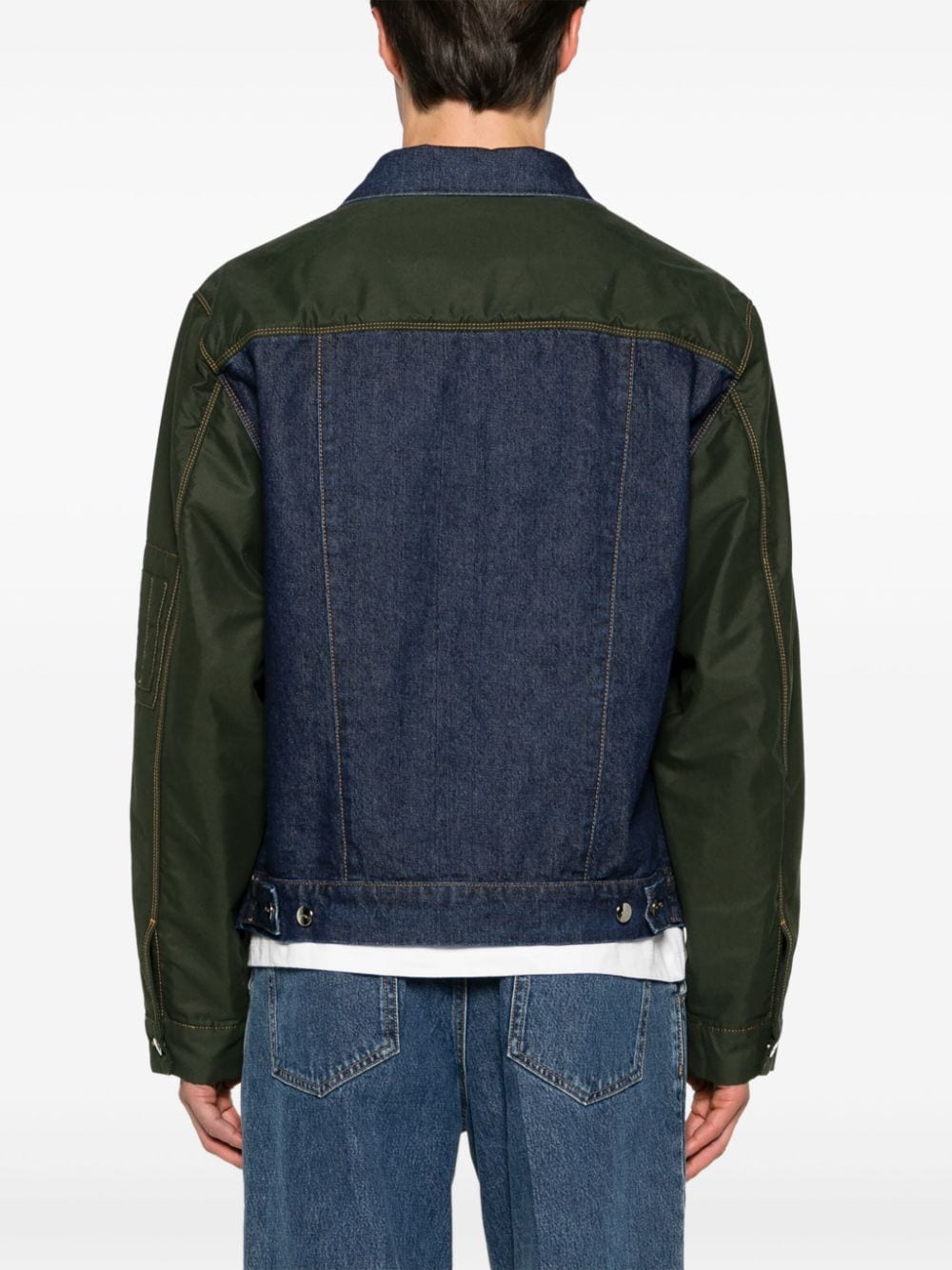 Shop Arte Jones Panelled Denim Jacket In Blue