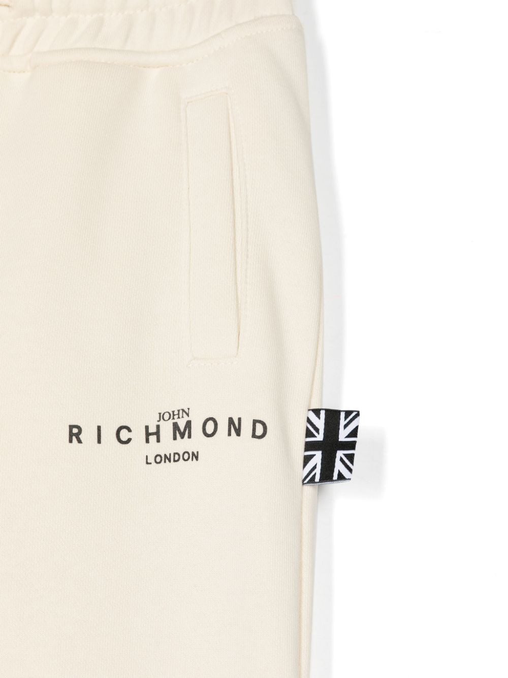 Shop John Richmond Junior Logo-print Cotton Track Pants In Neutrals