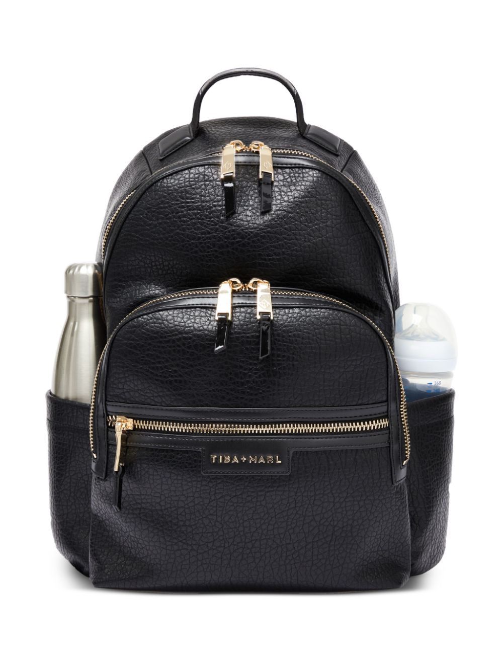 Shop Tiba + Marl Elwood Faux-leather Changing Backpack In Black