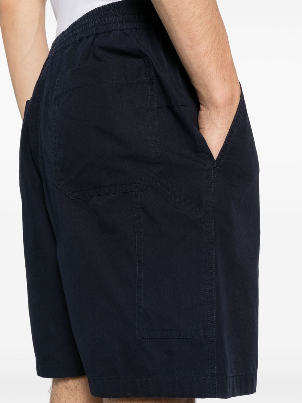 Shop Apc Elasticated-waist Cotton Shorts In 蓝色