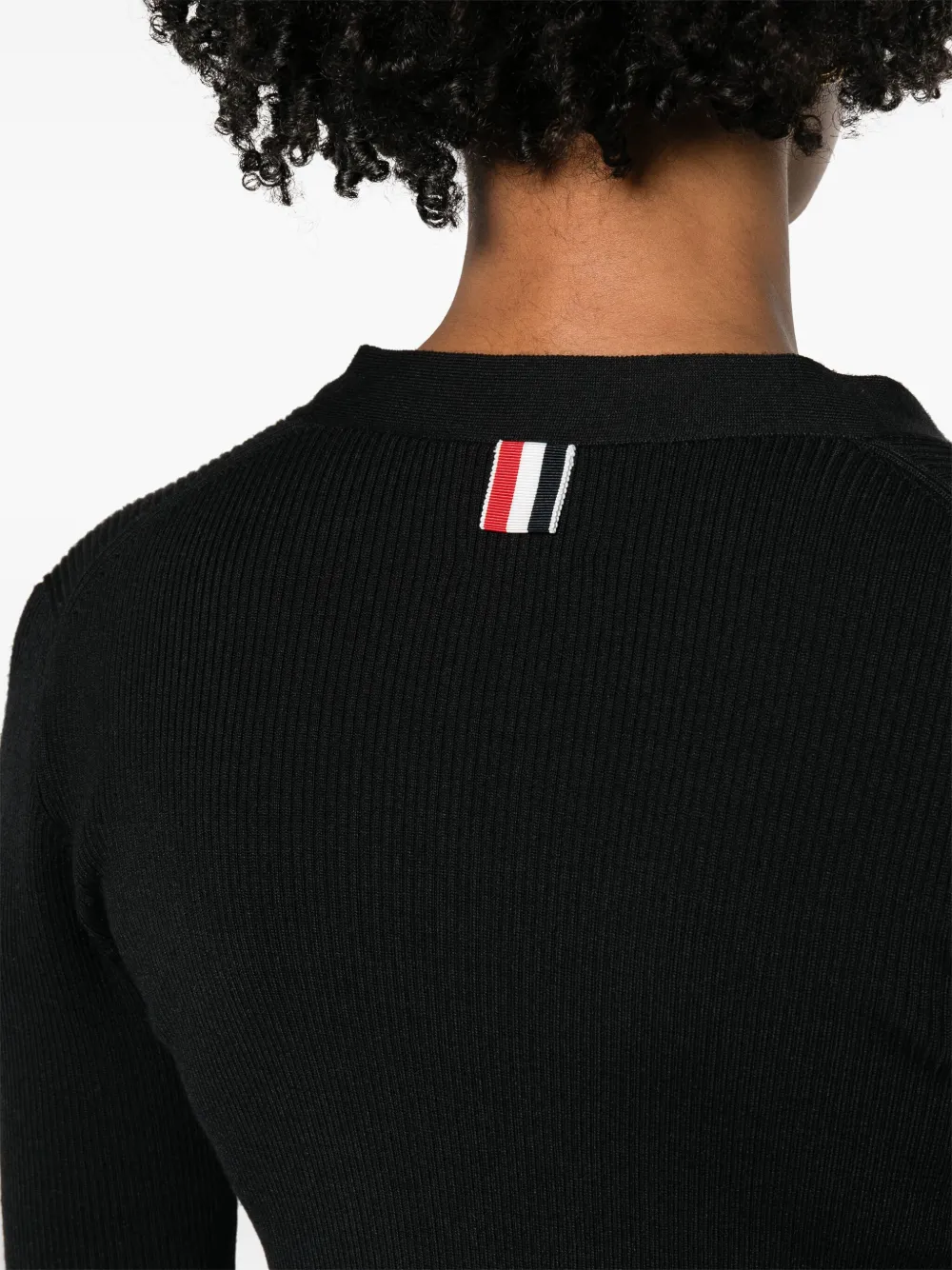 Thom Browne Geribbelde trui met contrasterende afwerking Zwart