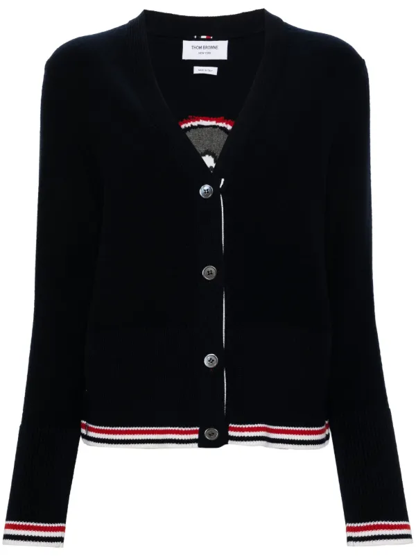 Thom Browne ヘクターインターシャ カーディガン | ブルー