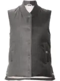 Thom Browne baseball-collar wool gilet - Grey