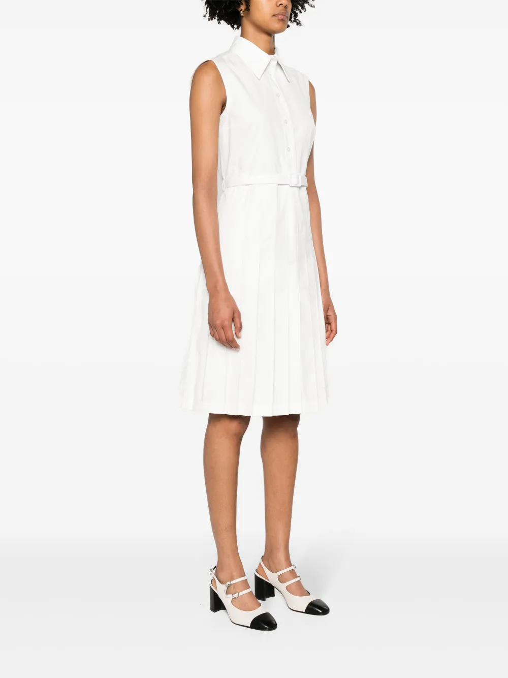 Thom Browne Geplooide blousejurk met ceintuur Wit