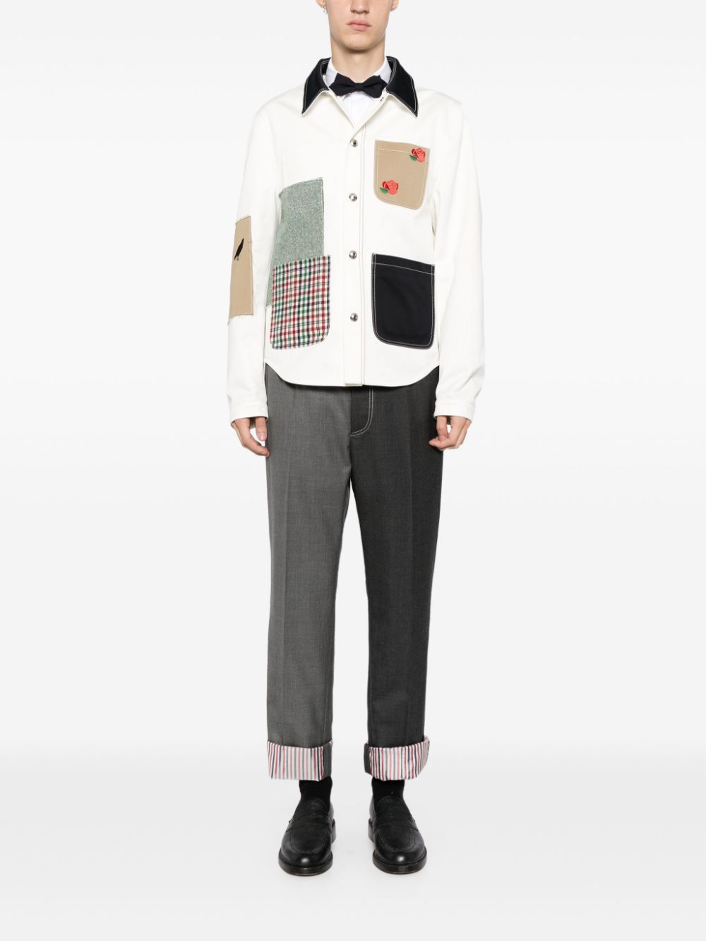 Thom Browne Tweekleurige pantalon - Grijs