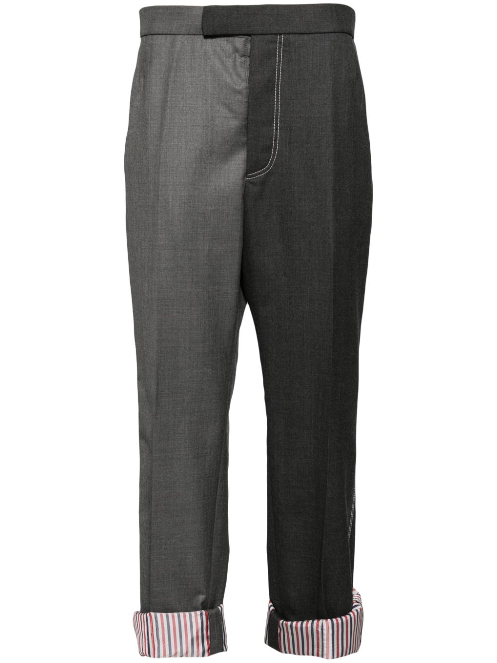 Thom Browne two-tone wool trousers - Grey