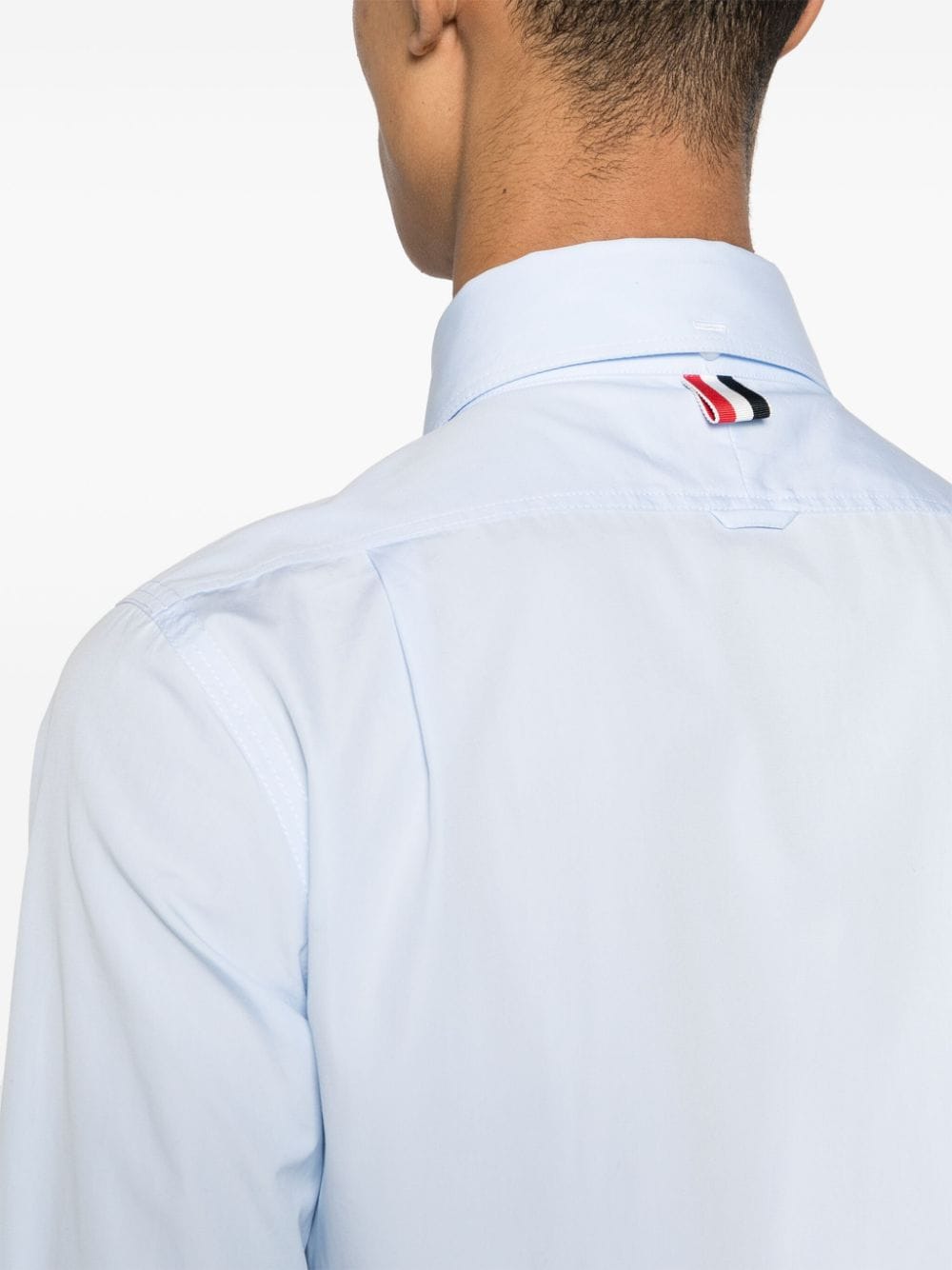 Shop Thom Browne Pointed-collar Cotton Shirt In Blue