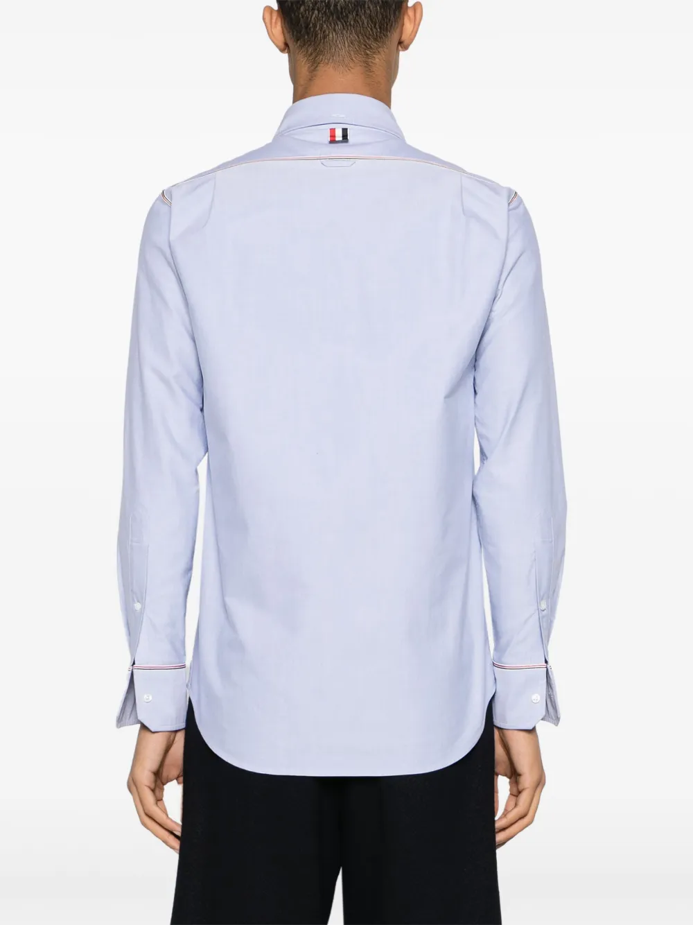 Thom Browne Camicia Button Down Con Finiture In Gros Grain In Blue