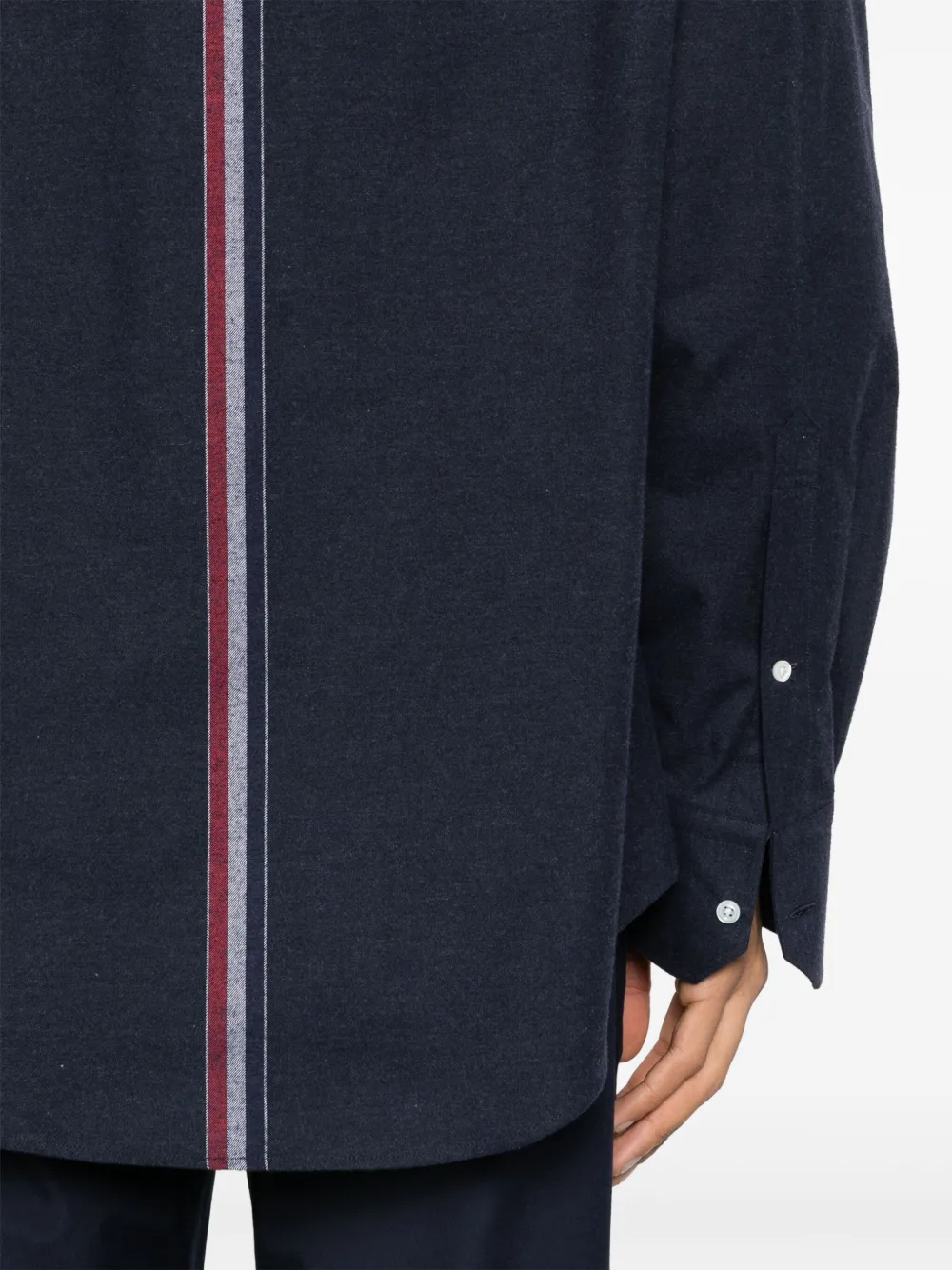 Thom Browne Gestreept flanellen overhemd Blauw