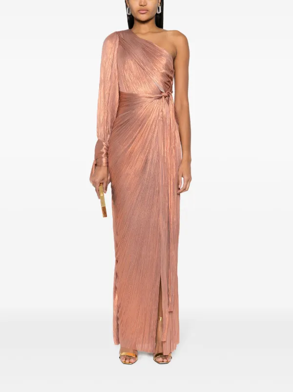 ワンピースその他 MARIA LUCIA HOHAN Women Dresses 24016BRONZE Orange Maria Lucia Hohan Palmer one-shoulder Silk Dress | Orange