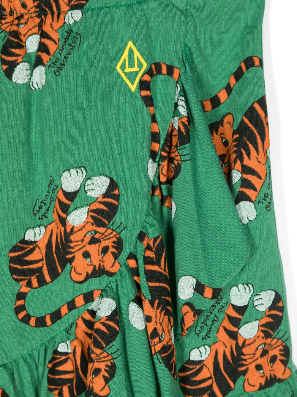 The Animals Observatory Mana Graphic-print Layered Skirt In Green