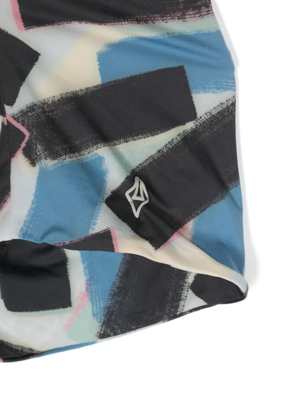 The Animals Observatory Duck Abstract-print Halterneck Top In Blue