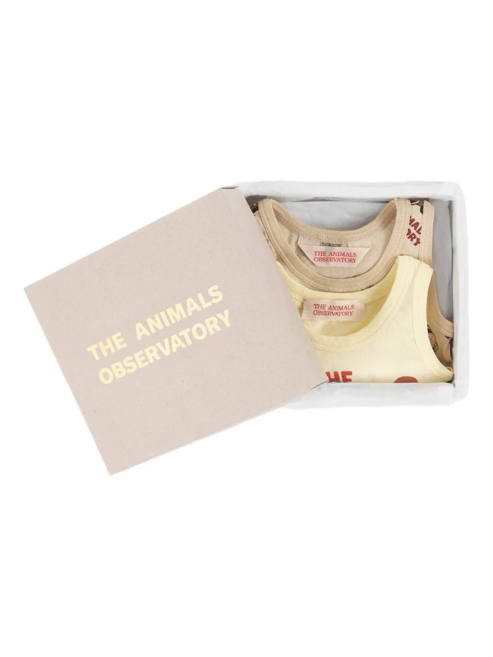 The Animals Observatory Turtle Dog-print Babysuit (set Of Two) In Brown