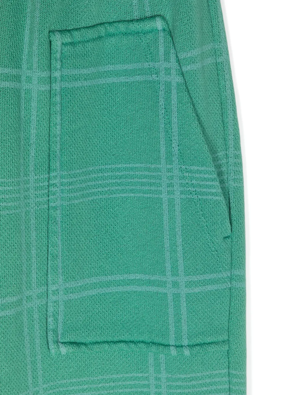 The Animals Observatory Checked Logo-print Tapered Trousers In Green