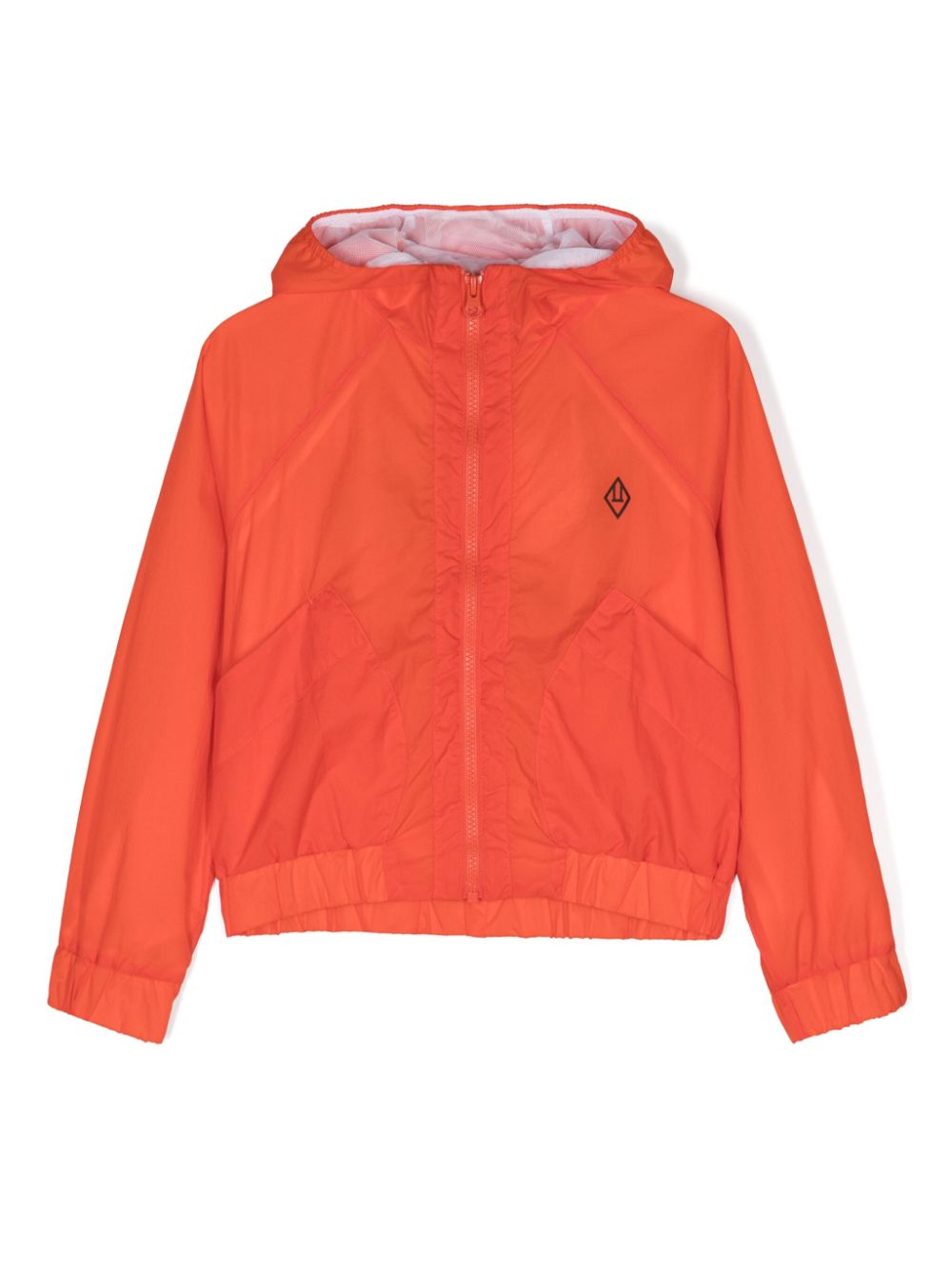 The Animals Observatory Kids' Logo-print Hooded Jacket In Orange