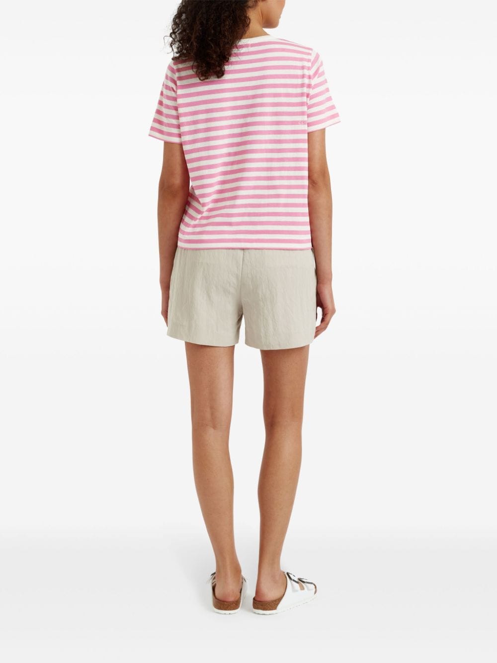 Shop Chinti & Parker Flower Power Peanuts Striped T-shirt In Pink