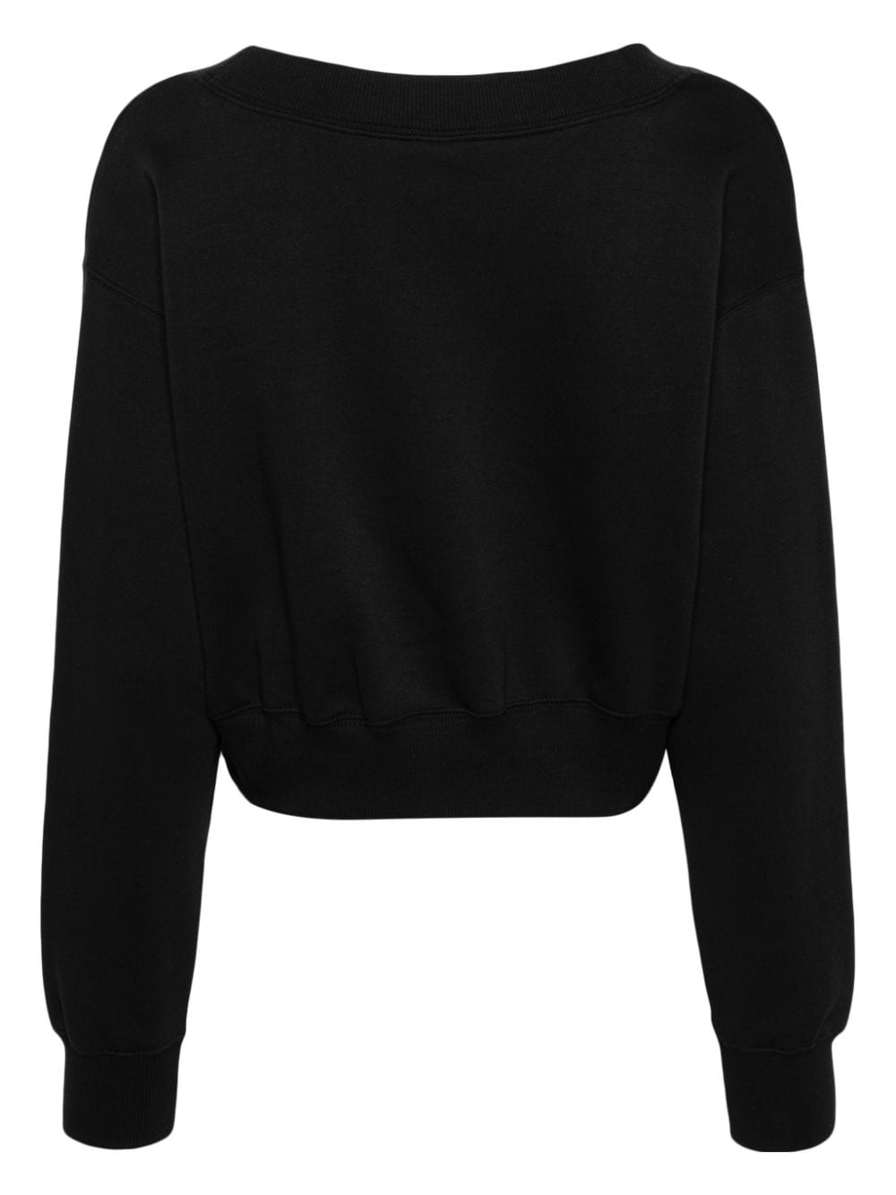 Shop Nike V-neck Cropped Sweatshirt In Black