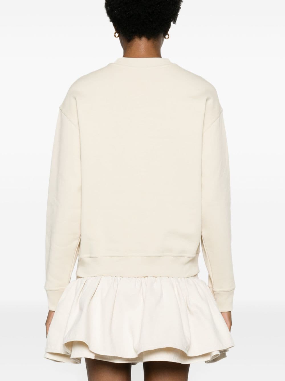 Shop Patou Jp-appliqué Organic-cotton Sweatshirt In Neutrals