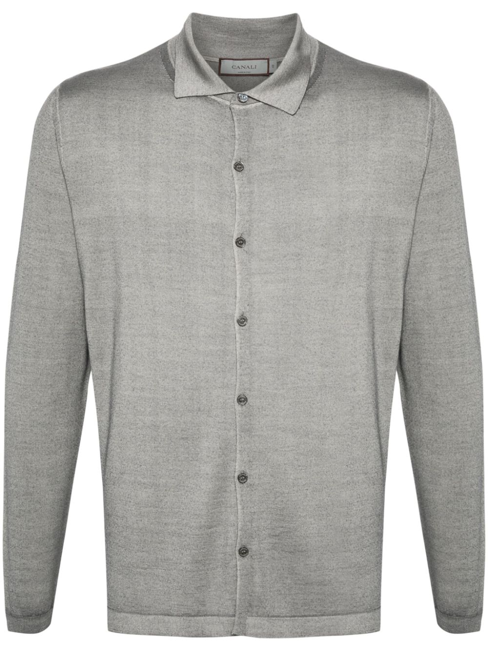 Canali Fine-knit Shirt In Gray