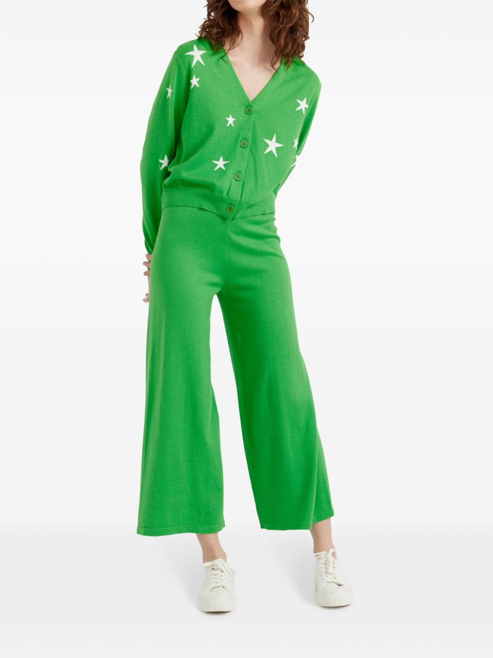 Chinti & Parker cropped wide-leg track pants - Green