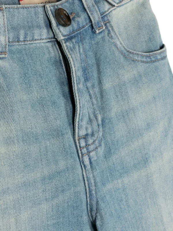 Gucci Kids Web-stripe Tapered Jeans | Blue | FARFETCH